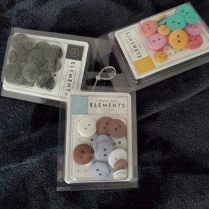 Multi-coloured (pastel & glitter) Buttons - Set of 3 - NEW